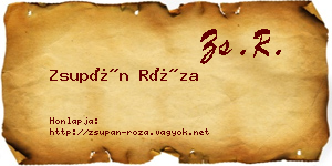 Zsupán Róza névjegykártya
